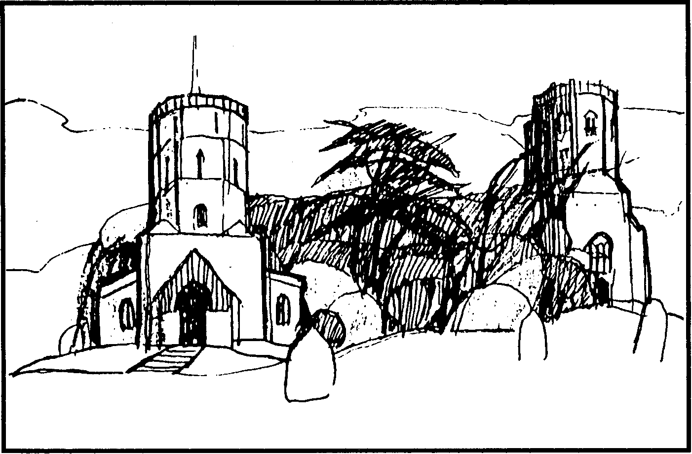Drawing of The Two Churches