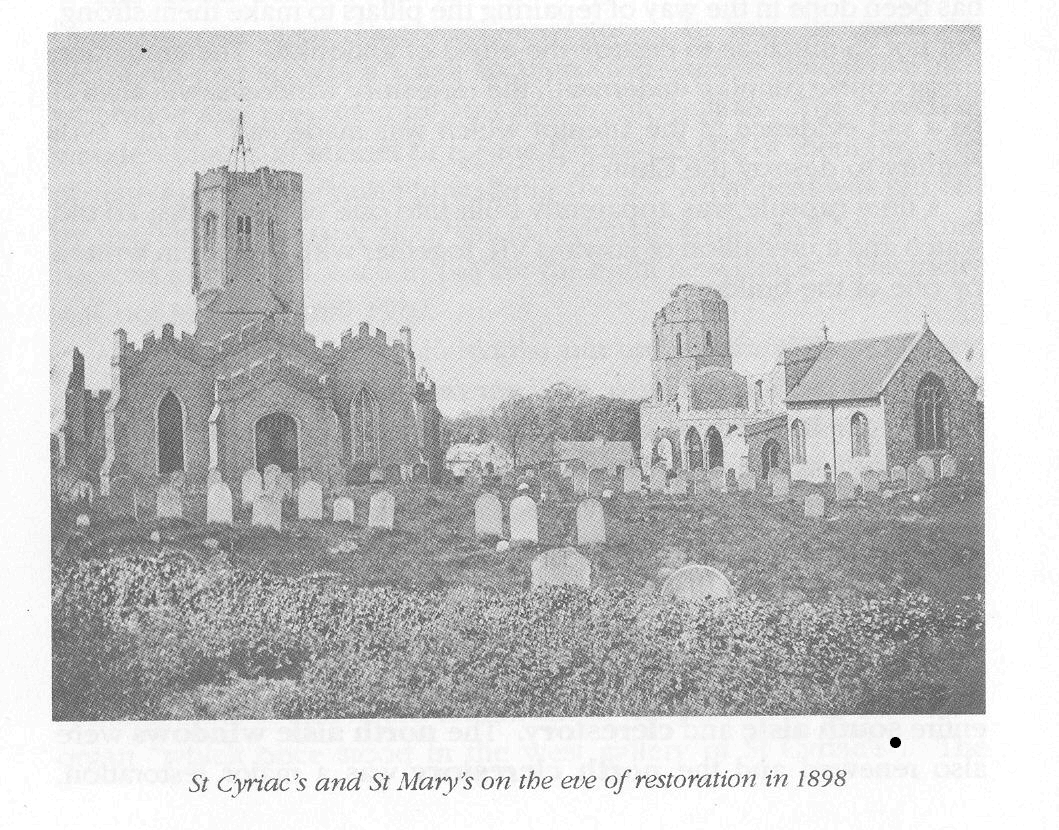 St Cyriac's and St Mary's on the eve of restoration in 1898